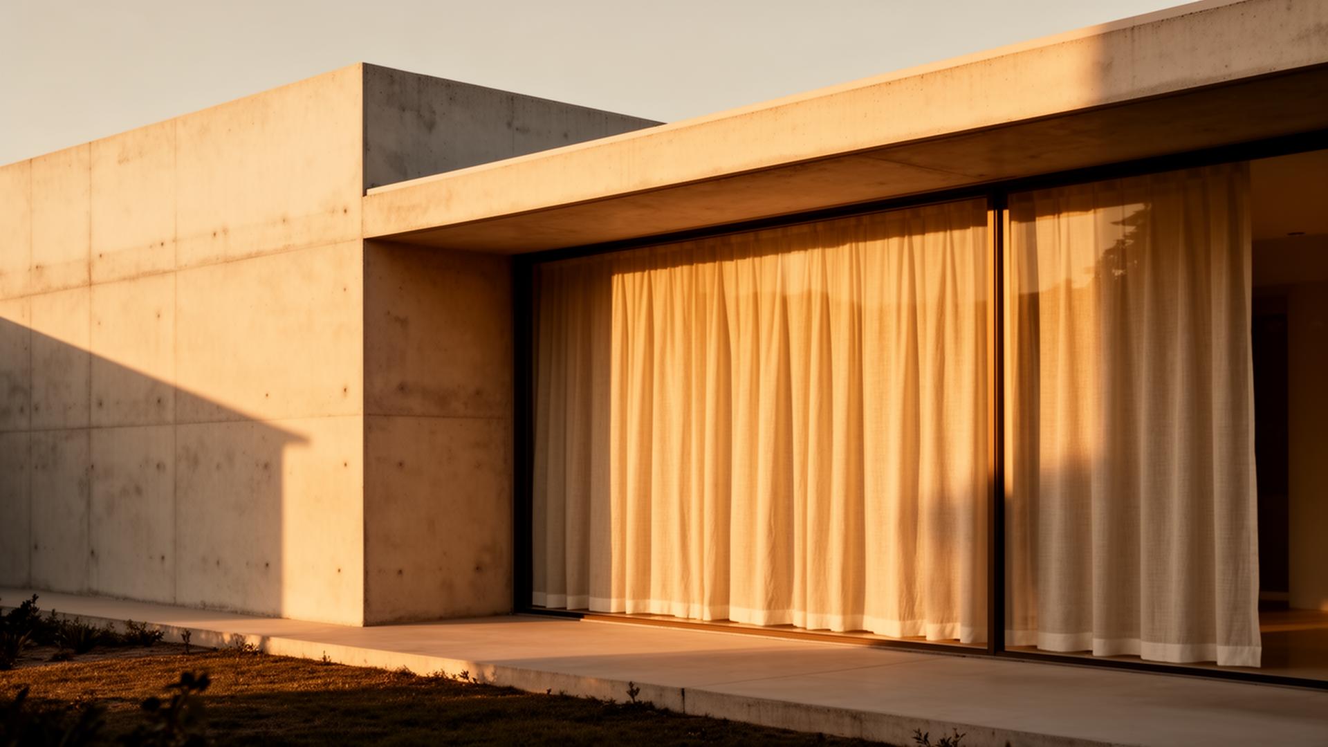 Architectural minimalism, Southern California golden hour